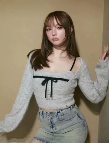 andmary Natalie ribbon set gray