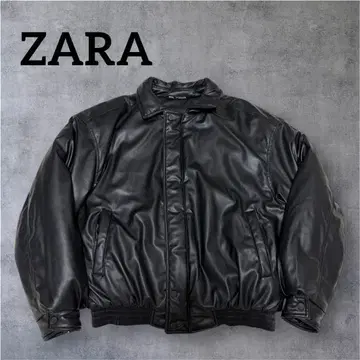 ZARA 페이크 레더 자켓 레더 봄버 자켓 블랙 M