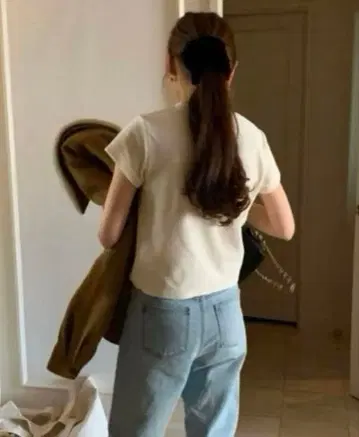 ounce 벨로아 T셔츠 화이트 한국 여성용