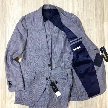 수트 컴퍼니 수트 셋업 울 카노니코 블루 체크 새상품