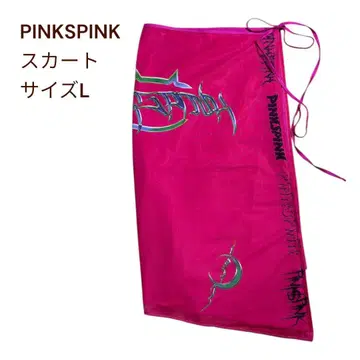 PINKSPINK 핑크스핑크 프린트 랩 스커트 로고