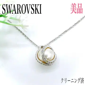 [ 레어/새상품급 ] 스와로브스키 목걸이 크리스탈 x 펄 실버 비즈니스