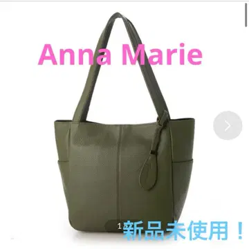 Anna Marie 가죽 토트백 올리브 미사용 새상품 택 포함