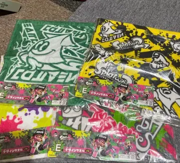 스플래툰 2 제일복권 E상 디자인 타월 전 4장 세트