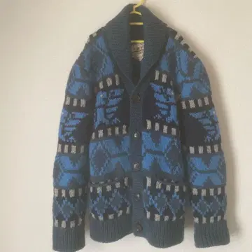 TMT 블루 계열 패턴편 코위찬 니트 가디건