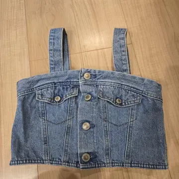 데님 뷔스티에 크롭 스트랩 포함