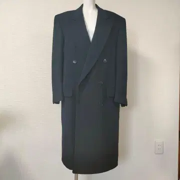 캐시미어 더블 체스터 롱 코트 다크 네이비