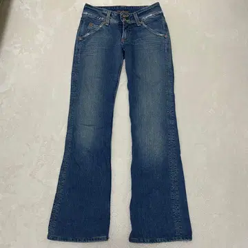 허드슨 데님 청바지 플레어 로고 블루 미국 USA