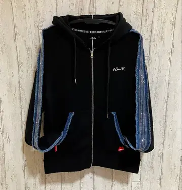 LUXE/R 데님 x 큐빅 ZIP 후드티