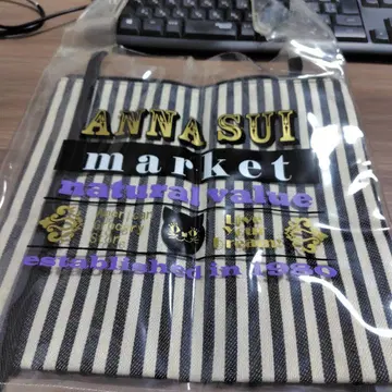 ANNA SUI 스트라이프 비닐 토트백