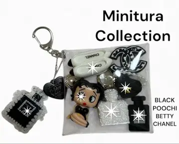 가챠 파우치 Betty Boop 블랙 파우치 흑백