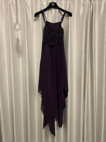 퍼플 비대칭 드레스