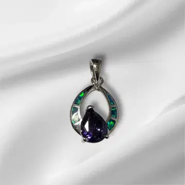 자수정 쉘 펜던트 탑