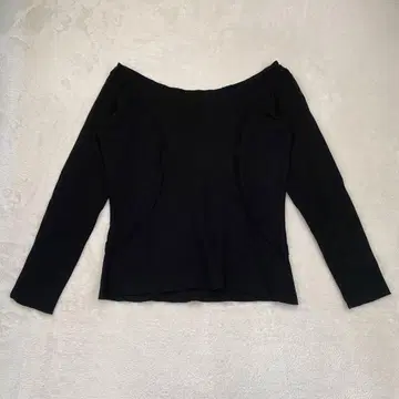 FREED 상의 디자인 백 로고 옷깃 넓은 블랙 M