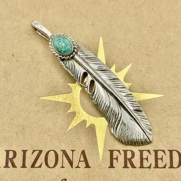 새상품급 애리조나 프리덤 은 터콰이즈 페더 60mm T-43c