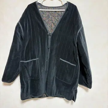 블랙 스트라이프 퀼팅 자켓