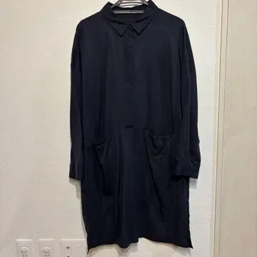 빈티지 네이비 셔츠 원피스 긴팔