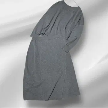 빅 사이즈! INDIVI 니트 스커트 셋업 그레이