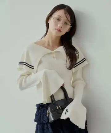 chico 빅칼라 리브 니트