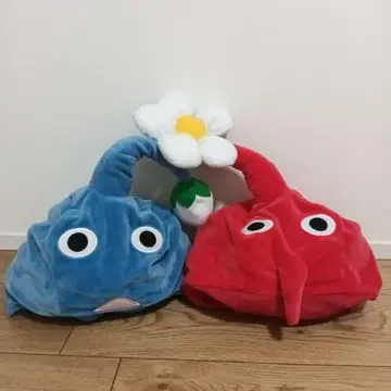 피크민 코스튬 모자 빨간색 파랑 2개 세트