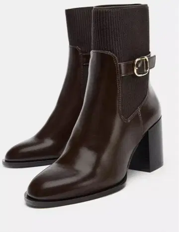 ZARA 청키힐 숏부츠 37