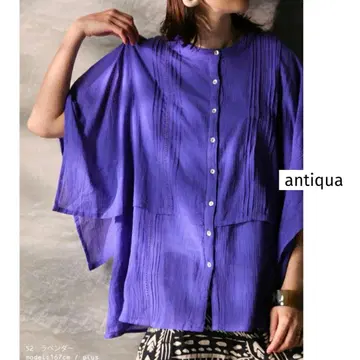 antiqua 안티카 인도 면 시어 셔츠 여성용 상의 보라색