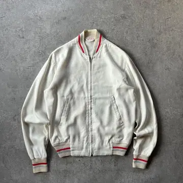 50s 60s 빈티지 레이온 개버딘 블루종/스포츠 자켓