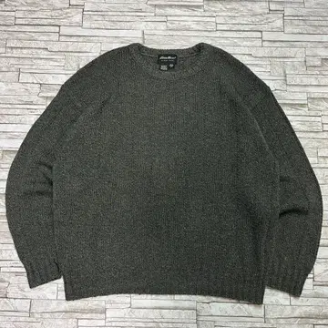 90s 에디 바우어 코튼 니트 그린 빈티지