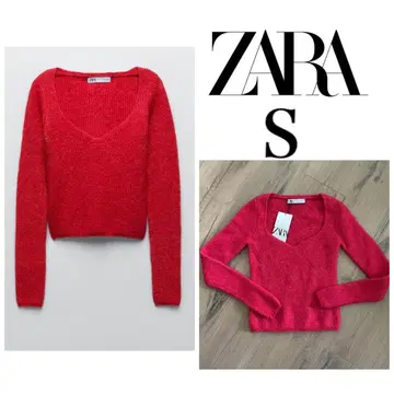 ZARA 울 혼방 레드 스웨터