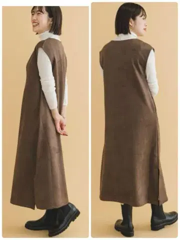 새상품] 아이템즈 어반 리서치 페이크 스웨이드 스키퍼 점프 스커트 브라운