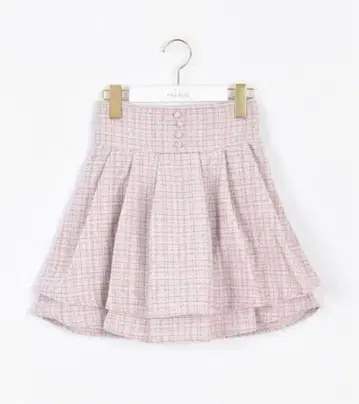 evelyn 스커트 트위드 더블 플레어 스커트 핑크