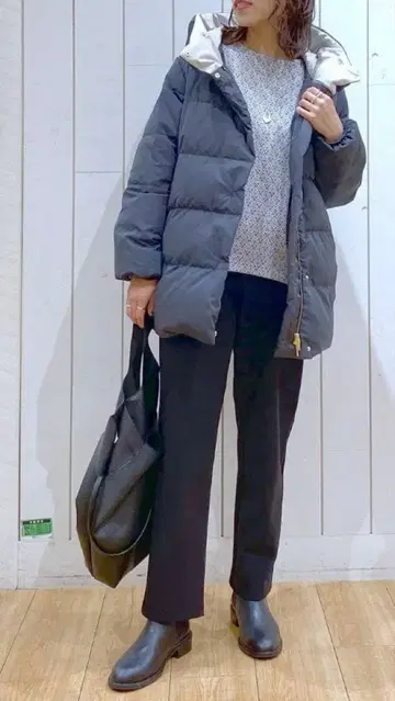 [ Utao ] 세탁 가능한 얼굴빛 다운 자켓 후드 부착 그레이