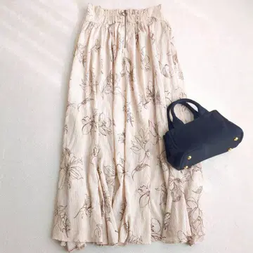 치코 플라워 프린트 플리츠 스커트 페미닌 어른 걸리시 왕홍 F