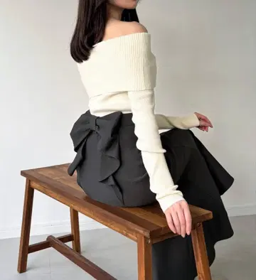 백리본 머메이드 스커트