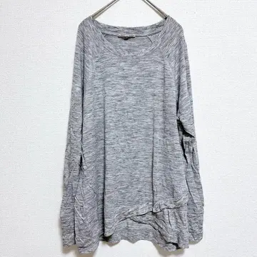 그레이 긴팔 튜닉 [ L ] 여성용 루즈핏 심플 무지