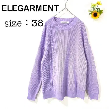 엘레가먼트 퍼플 긴팔 니트 스웨터 봄 스프링 심플 38