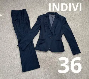 INDIVI 인디비 수트 셋업 36 네이비 스트라이프