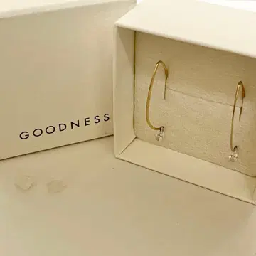 GOODNESS 굿니스 큐빅 지르코니아 귀걸이 링 귀걸이 K10