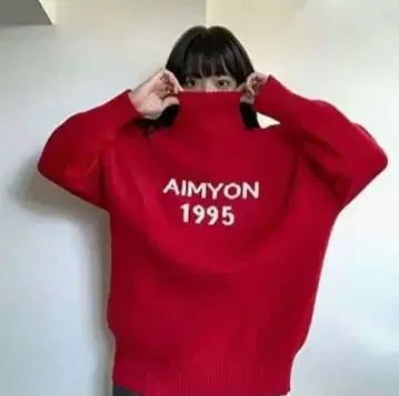 아이묭 굿즈 상의 스웨터 AIMYON 1995 레드 FC 한정판