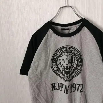 신일본 프로레슬링 반팔 티셔츠 라이온 마크