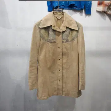 [70s] 베이지 스웨이드 자켓 카모플라쥬
