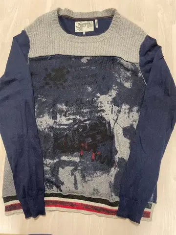 Desigual 그래픽 프린트 니트 스웨터 맨투맨