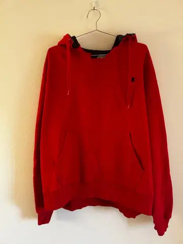 Champion 박스 실루엣 빨간색 후디