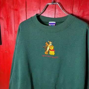90s USA제 Disney Pooh & Tigger 자수 맨투맨