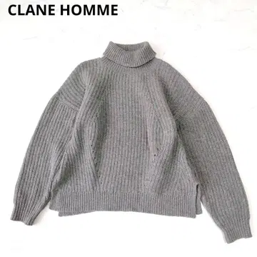 CLANE HOMME 니트 스웨터 터틀넥 울 그레이 S