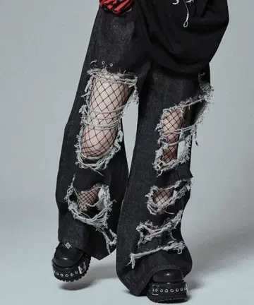 [ REFLEM ] 하이 크러쉬 데님 팬츠