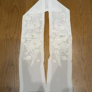 자수 장식용 깃 모란 결혼식 성인식 화이트 후리소데