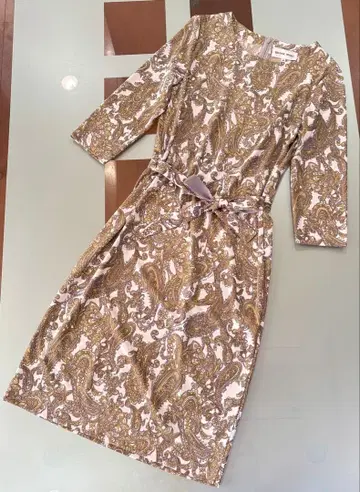 Hanae Mori 페이즐리 무늬 원피스