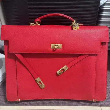 천연 가죽 빨간색 숄더백 플랩식