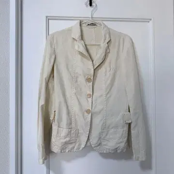 질 샌더 아이보리 테일러드 자켓 코튼